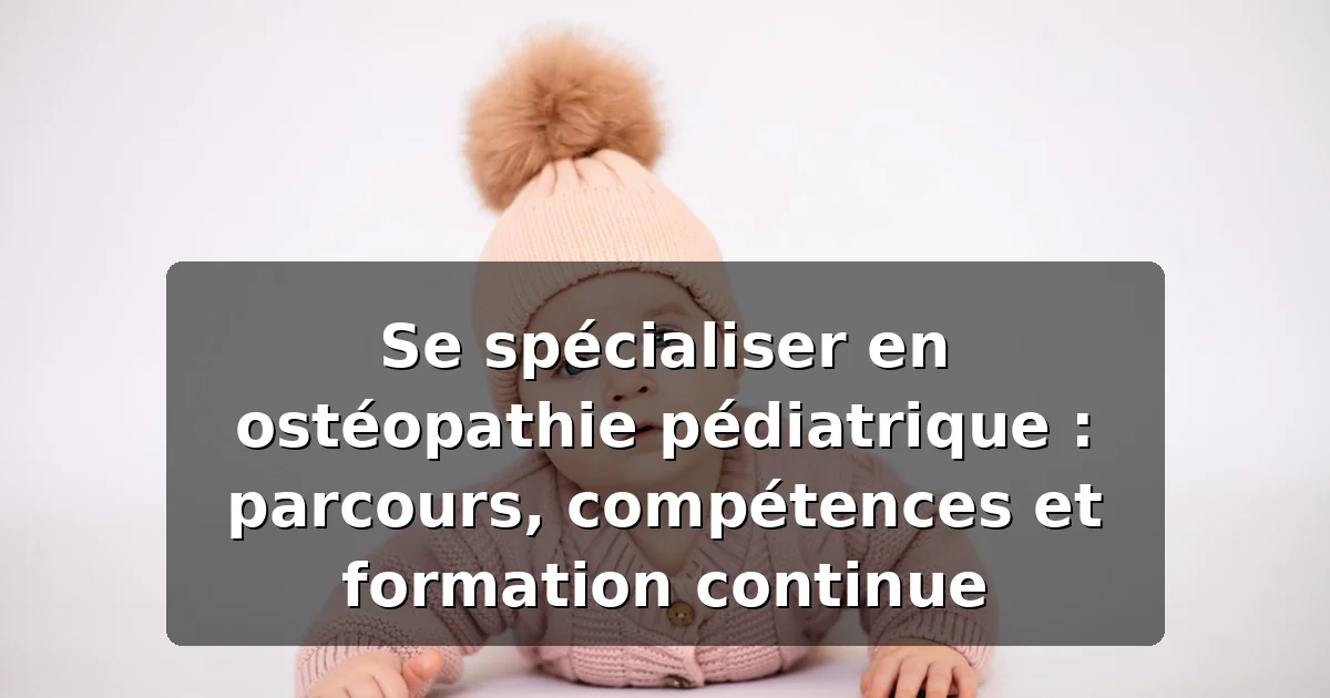 Parcours de spécialisation en ostéopathie pédiatrique